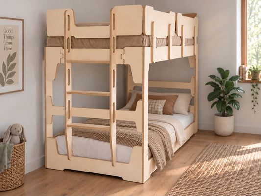 Birch Ply 'Transformer' Flippable Bunk & Loft Bed