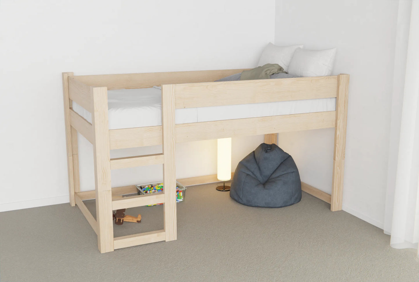 NZ Pine Loft Bed | King Single size