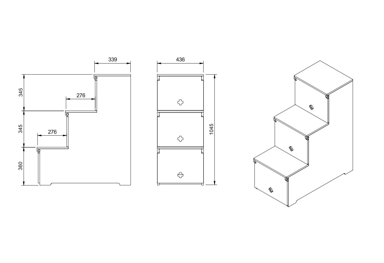 Birch Ply Storage Stairs