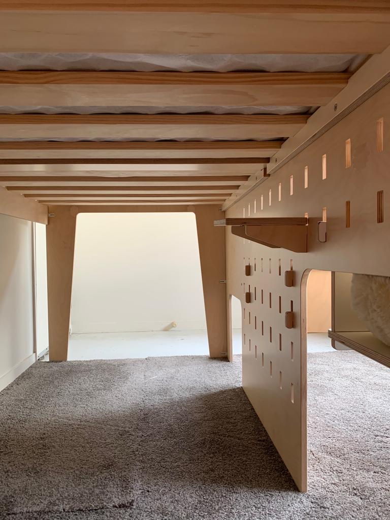 Loft bed with study table
