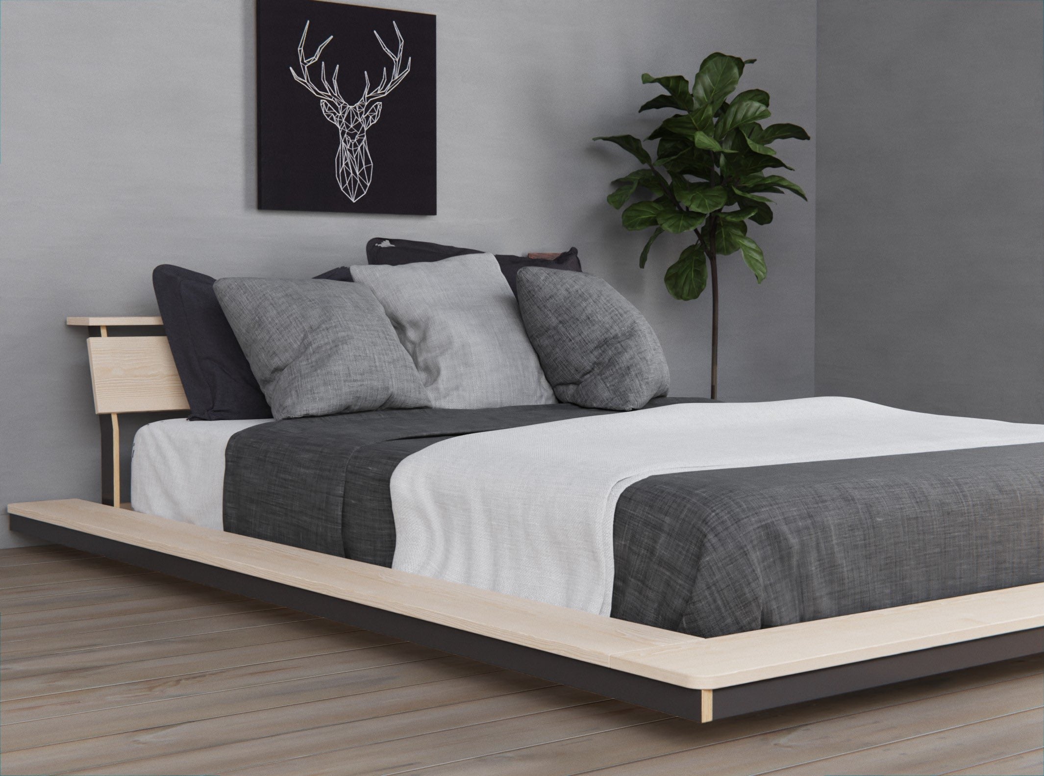 Modern floor outlet bed