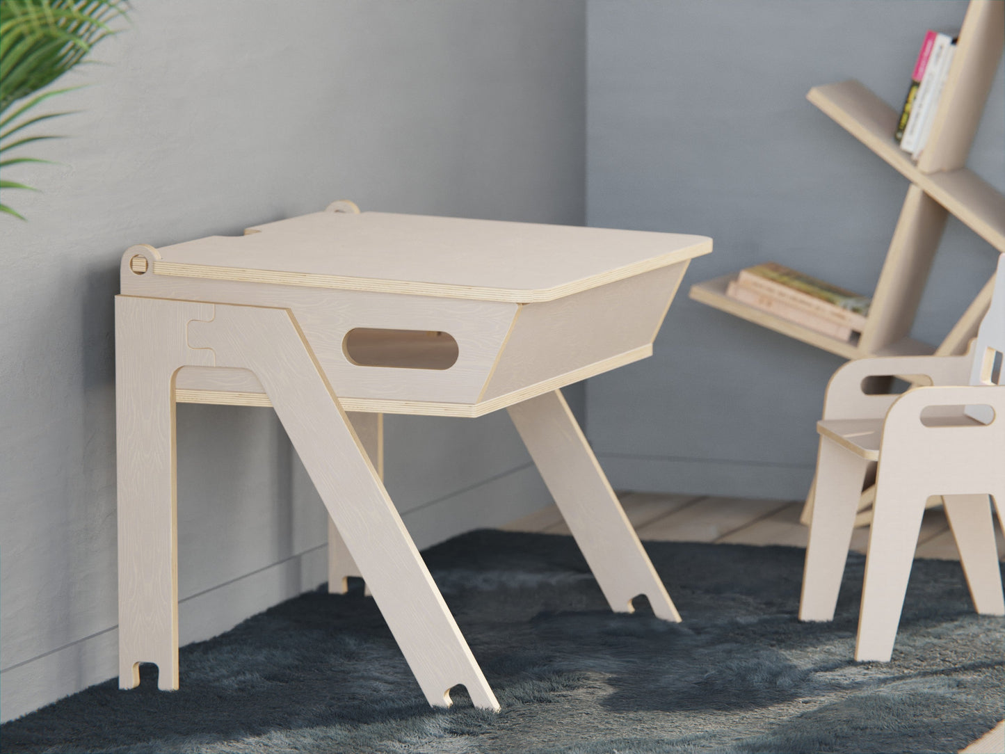 From age 2 and up, our adjustable birch study table adapts to your child's needs.