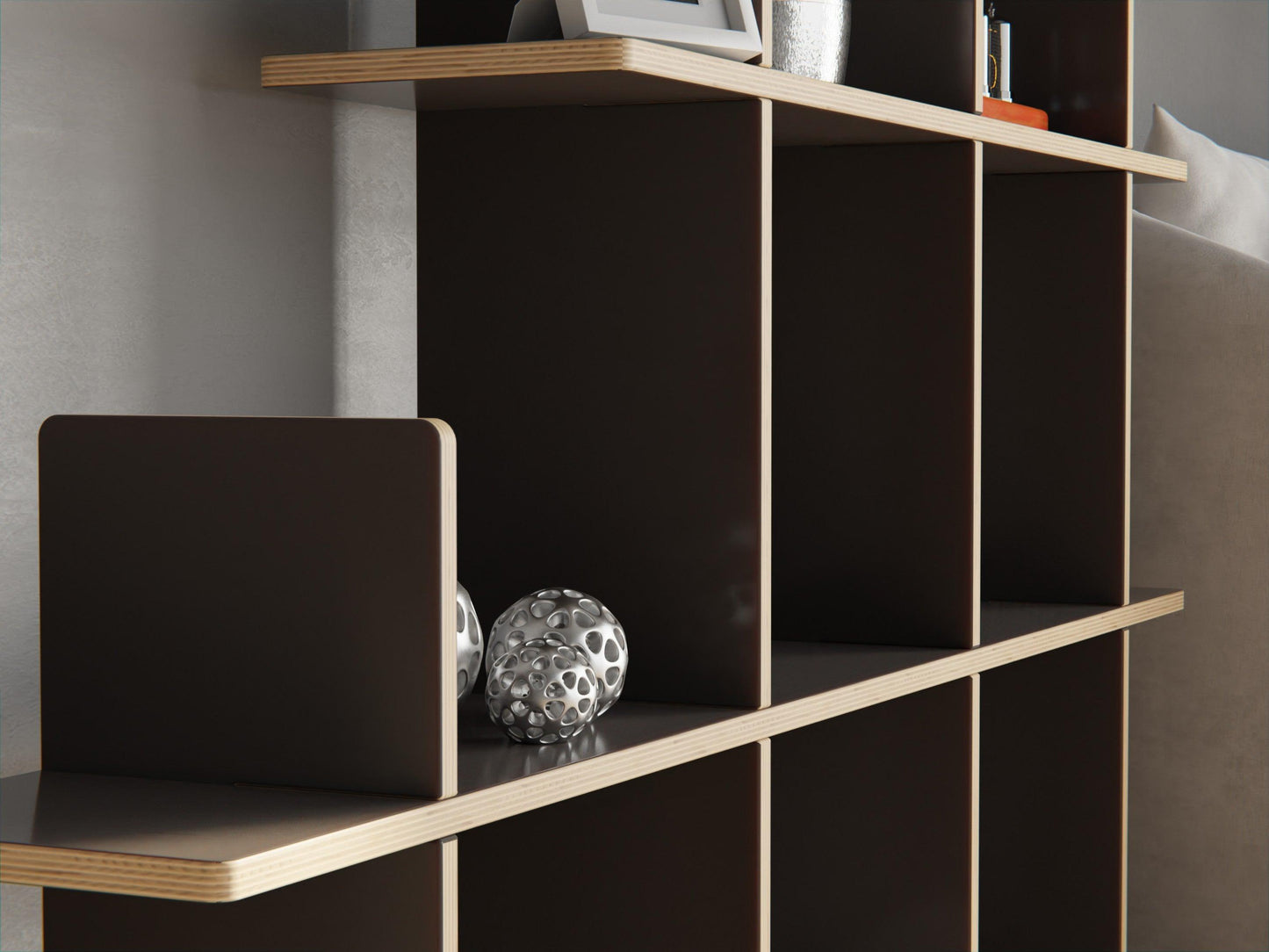 Revamp your decor with our modular bookcase. Ideal for efficient organization within our black Modular Shelf Storage System