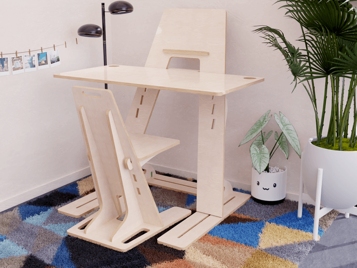 Foster creativity with our NZ-made adjustable table-chair set, also an easel. Best for kids aged 3+.