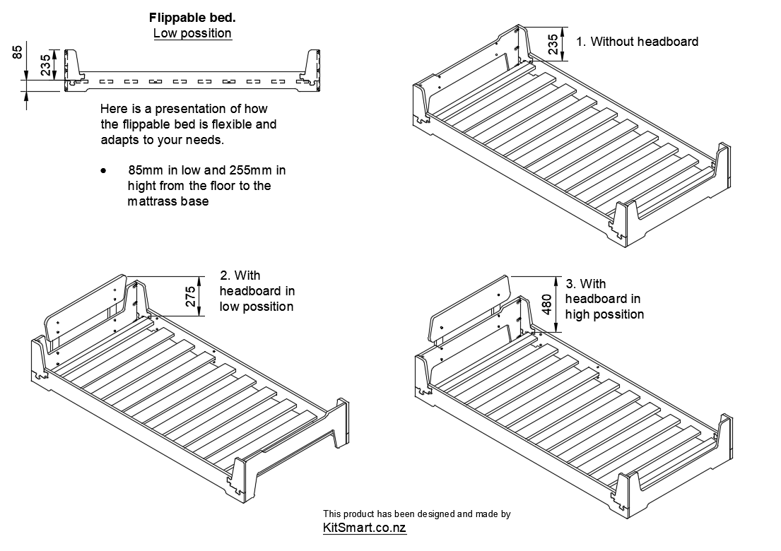 Introducing our Montessori-inspired kids bed frame, flippable for teens and adults. Premium plywood, optional spacious drawer. Ideal for toddlers.