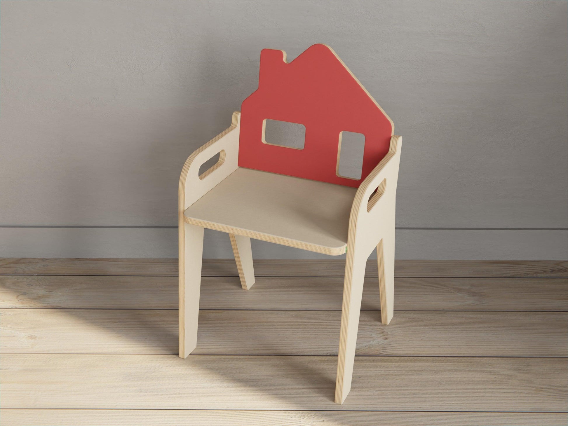 The perfect seat for your child: Our durable, wooden Red Kids Chair. Ideal for ages 4-7.