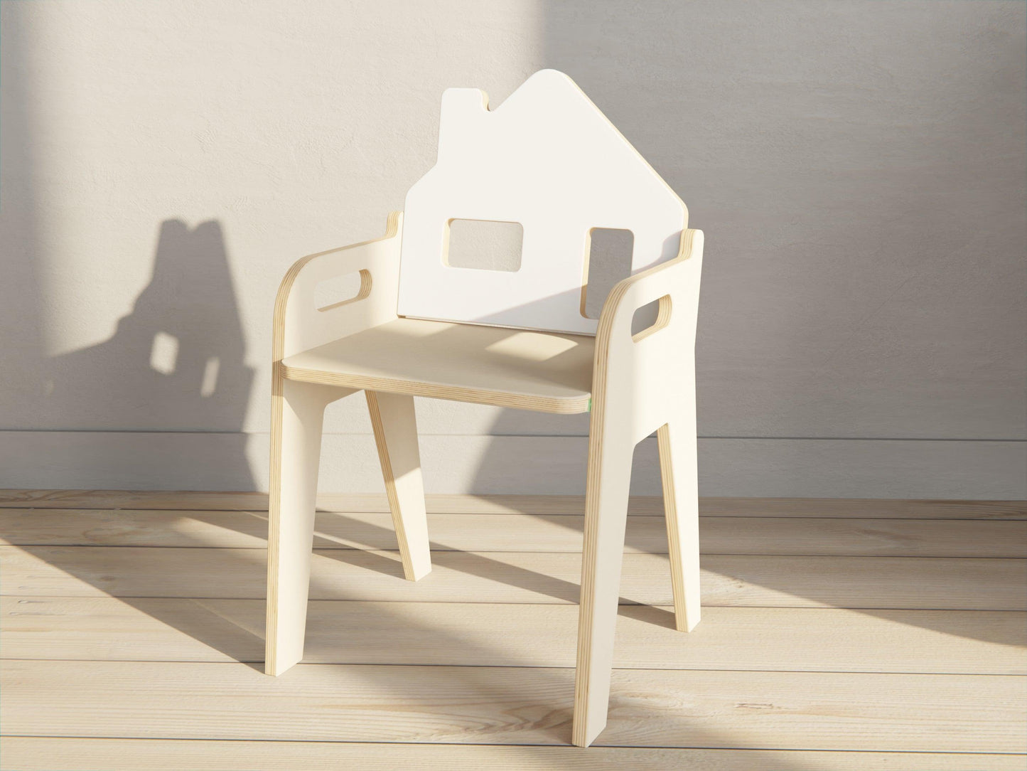 Wooden, durable, and adorable: Our White Kids Chair is perfect for 4-7 years old, 31cm tall.