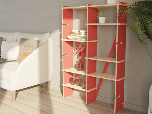 Immerse in elegance with our modular red shelving units. The ultimate solution for efficient and stylish storage