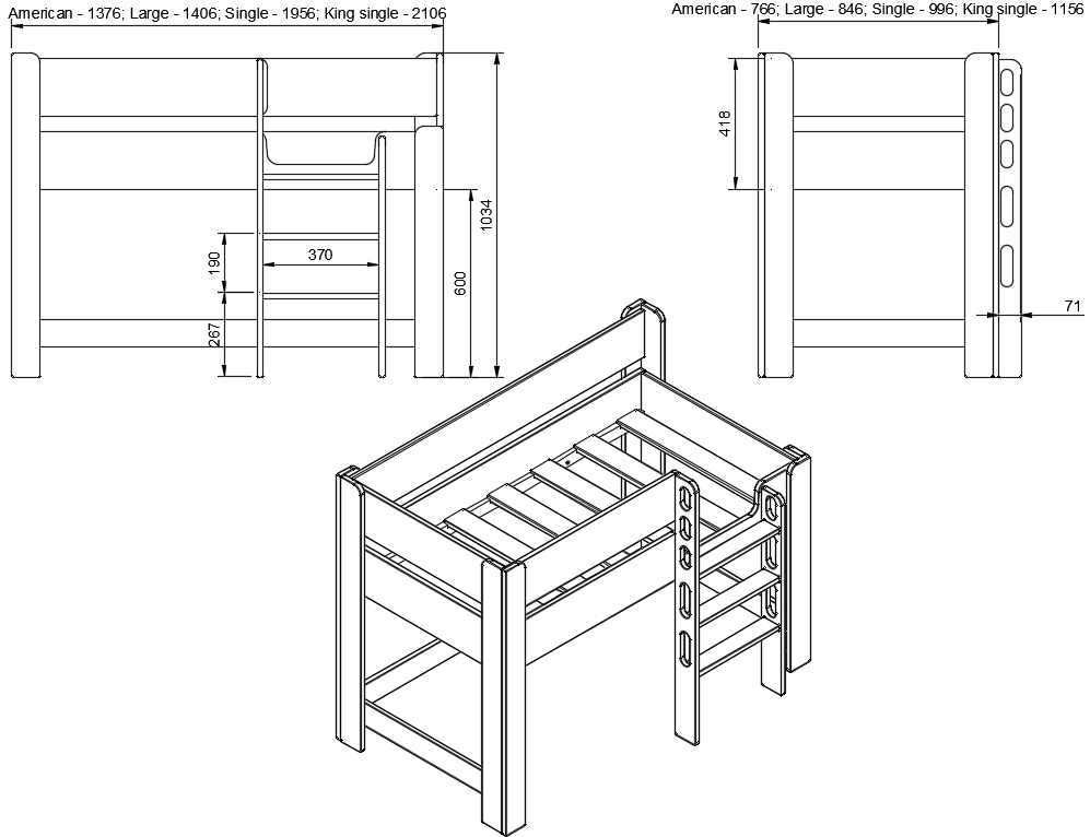 Discover sleep-filled nights and playful mornings with our charming wooden low loft bed.