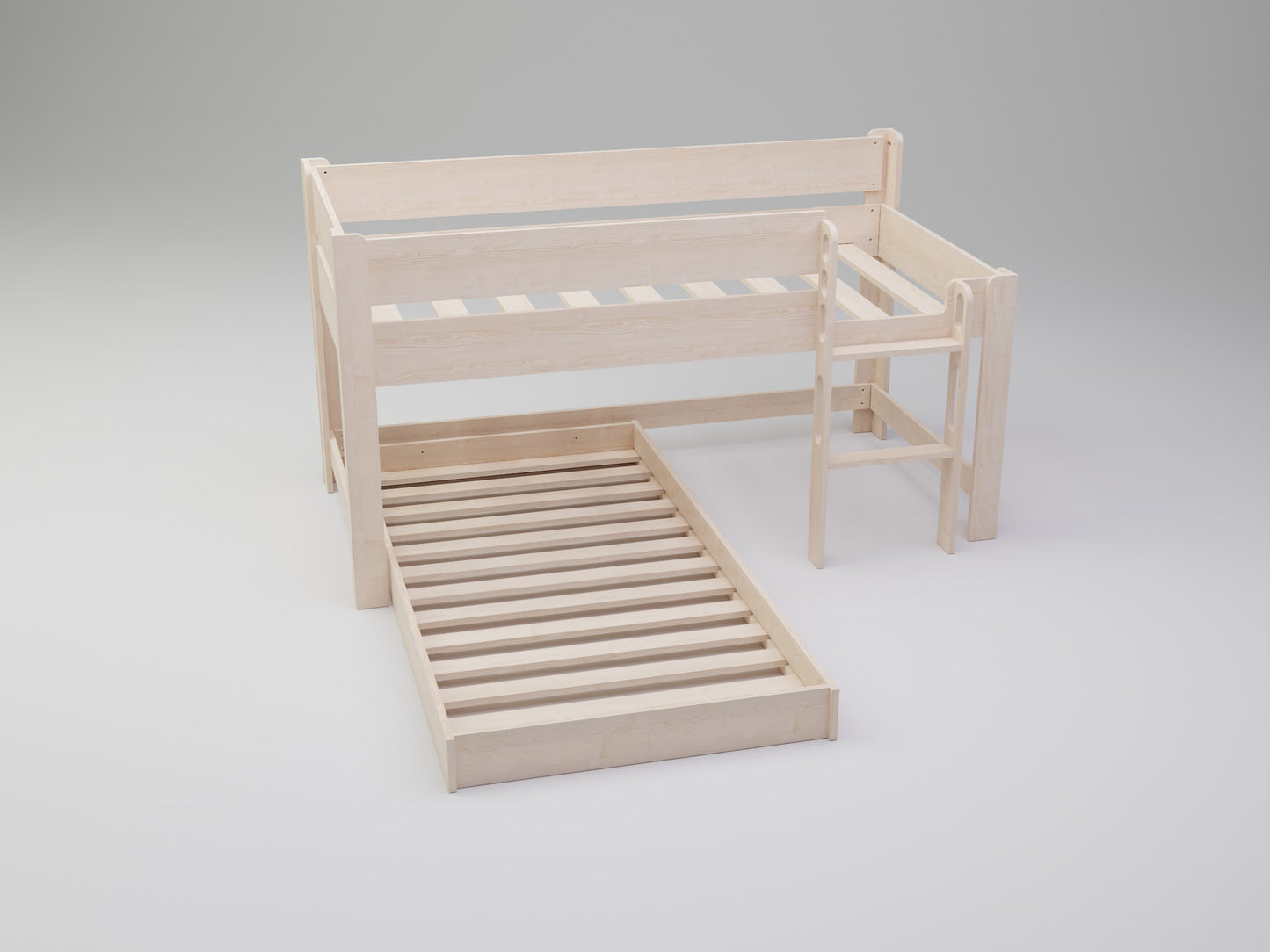 L-Shaped loft beds tailored for you! Experience a perfect fit, accessibility, and design brilliance.