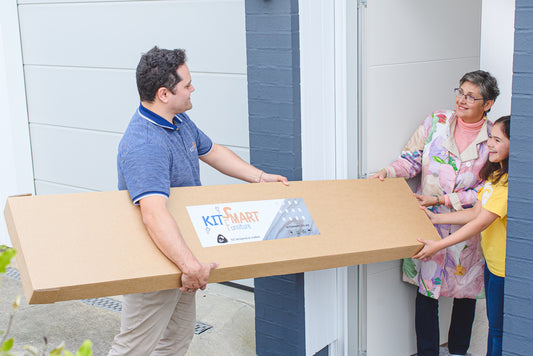 Delivery truck with kids' furniture, including options for assembly, self-collection, and nationwide shipping in New Zealand.