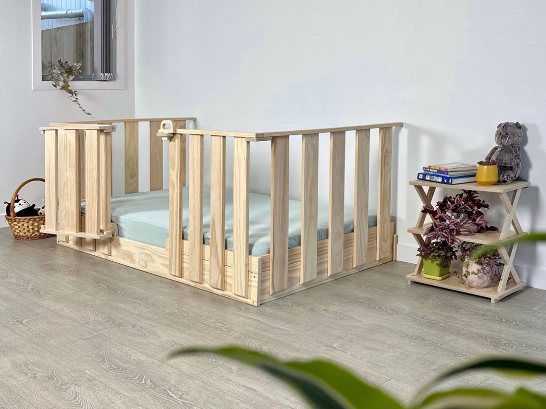 Montessori Bed Frame With Removable High Rails Auckland New Zealand