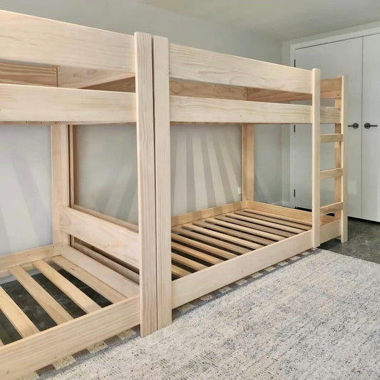 Space-saving bunk bed setup for siblings in a cozy New Zealand kids’ bedroom