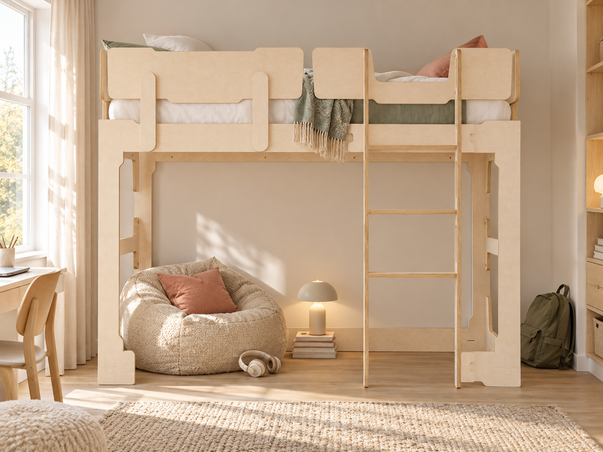 Birch Ply 'Transformer' Flippable Bunk & Loft Bed