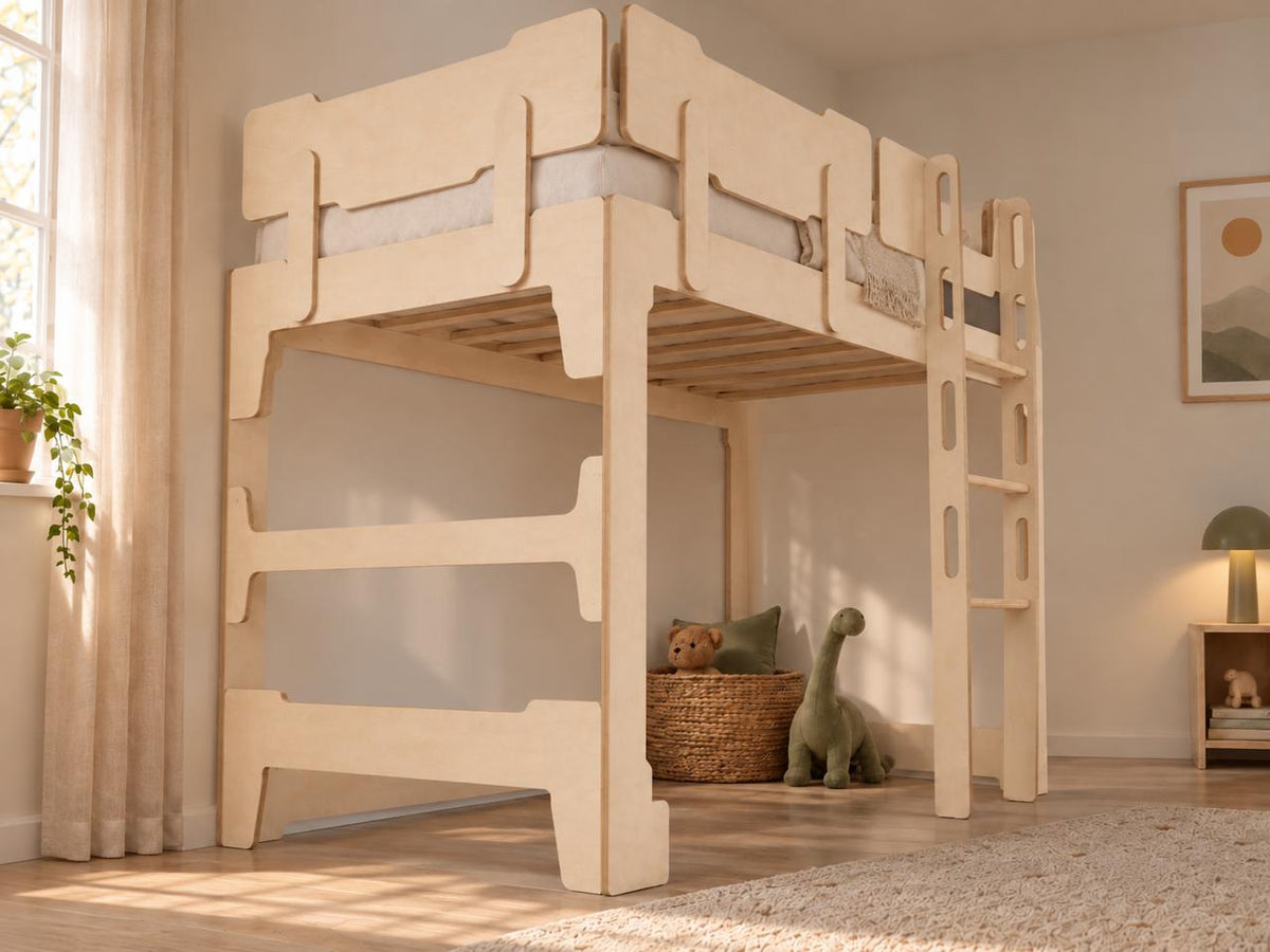 Birch Ply 'Transformer' Flippable Bunk & Loft Bed
