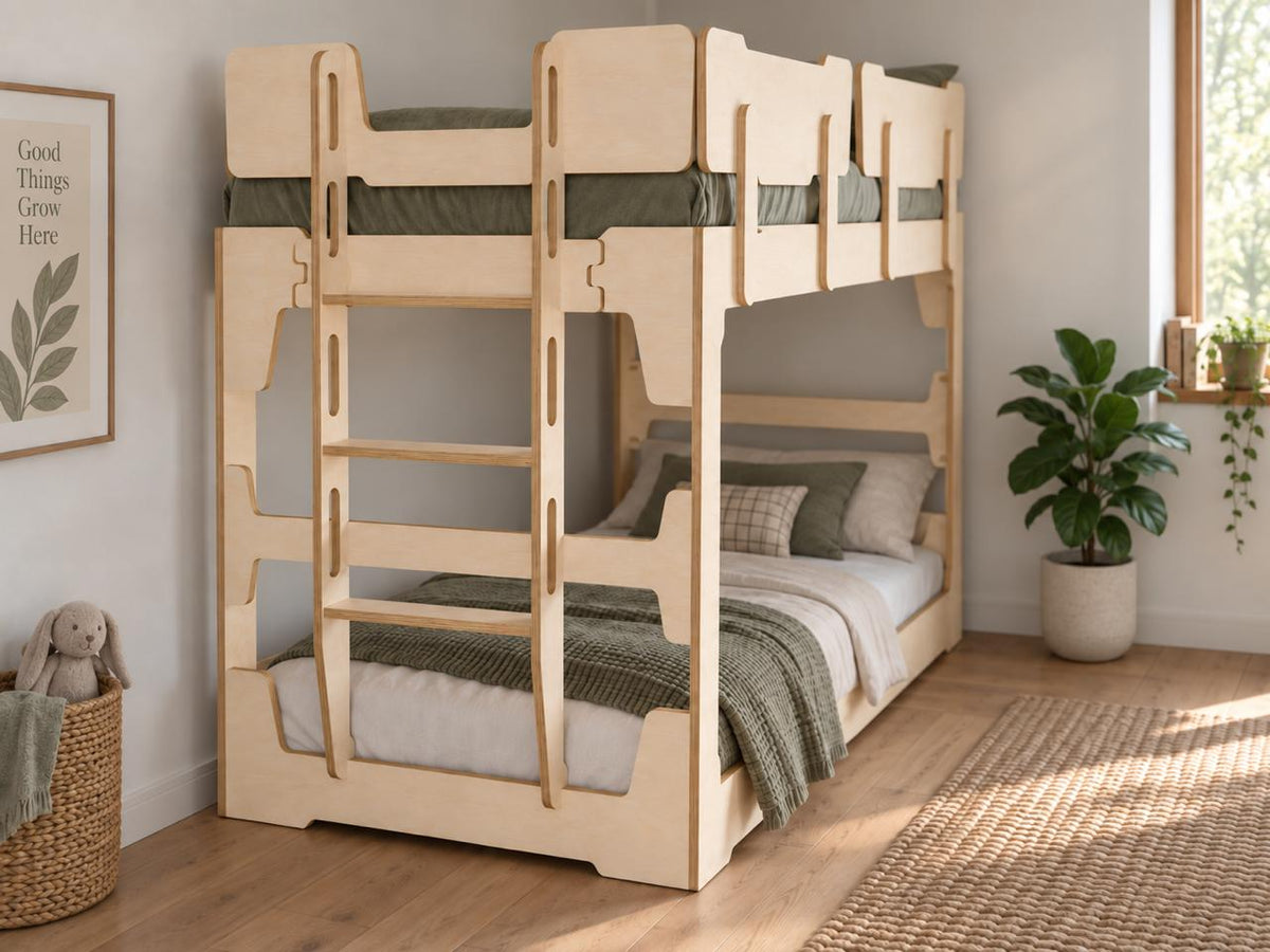Birch Ply 'Transformer' Flippable Bunk & Loft Bed