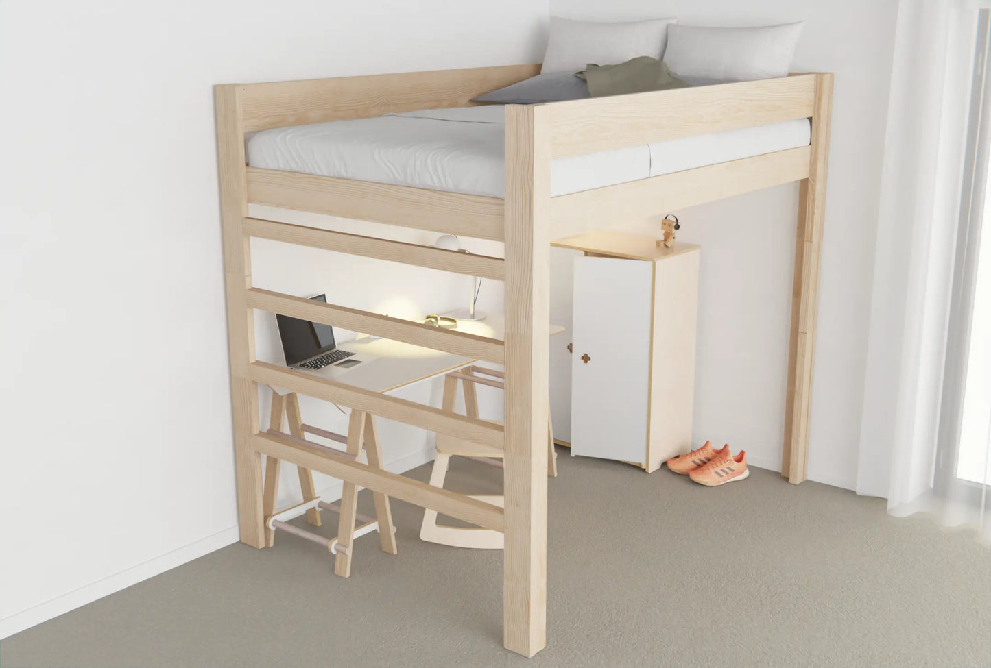 NZ Pine Loft Bed | Double size