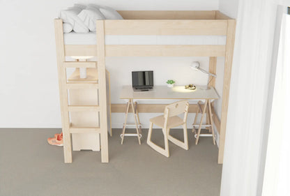 NZ Pine Loft Bed l King Single Size