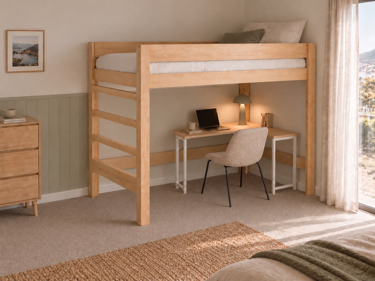 NZ Pine Solid Wood High Loft Bed