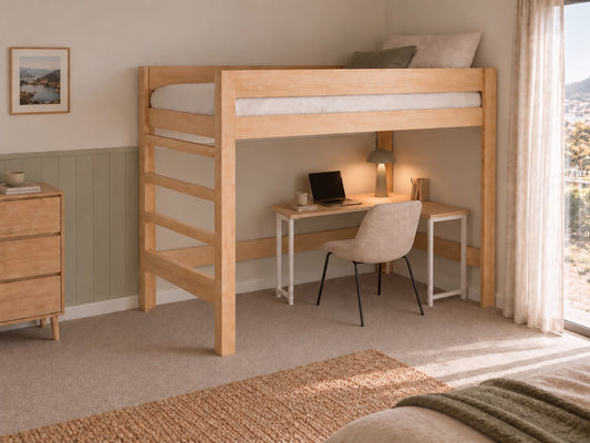 NZ Pine Solid Wood High Loft Bed