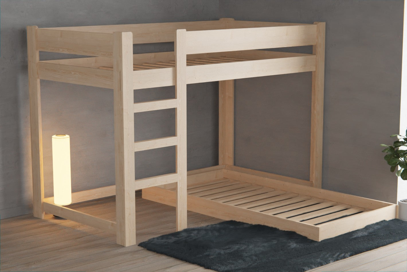 Discover the perfect space-saving solution with our wooden L-shaped bunk beds. Crafted for durability and style, ideal for families.