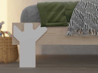 Decorative and sturdy legs for toddler Montessori floor bed frames — natural wood, easy install