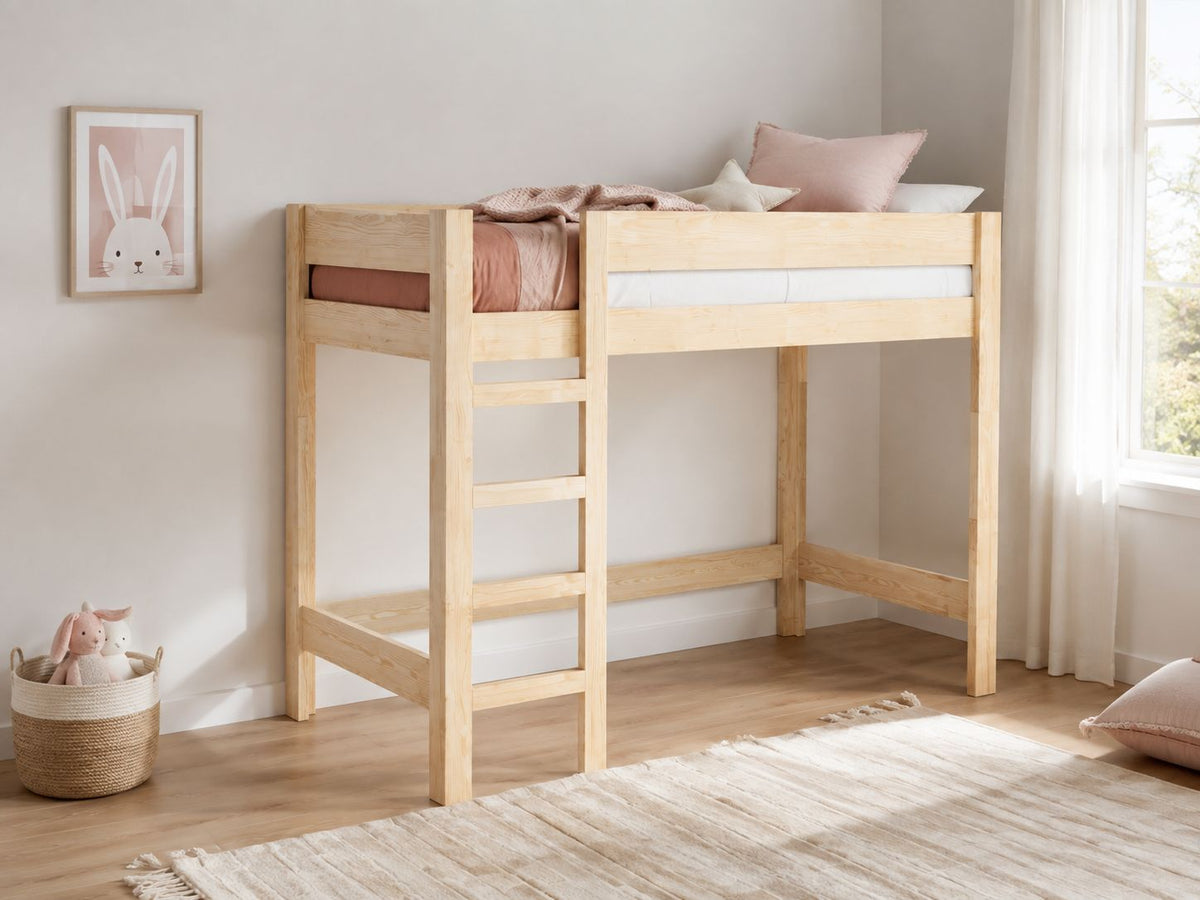 NZ Pine Solid Wood High Loft Bed