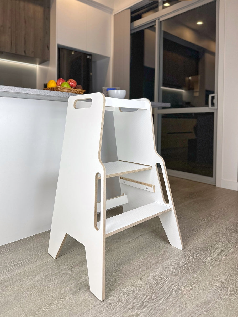 Adjust & grow! Our Adjustable Learning Tower suits every toddler's reach