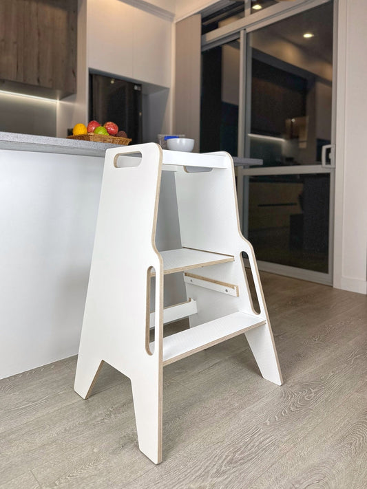 Adjust & grow! Our Adjustable Learning Tower suits every toddler's reach