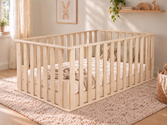 Montessori Toddler Bed with Removable Rails