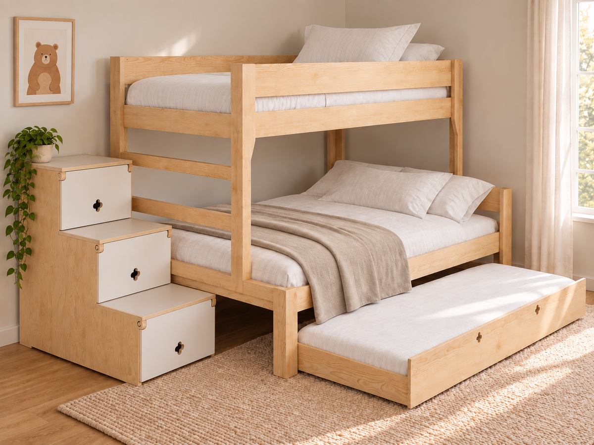 NZ Pine Solid Wood Family Bunk Bed