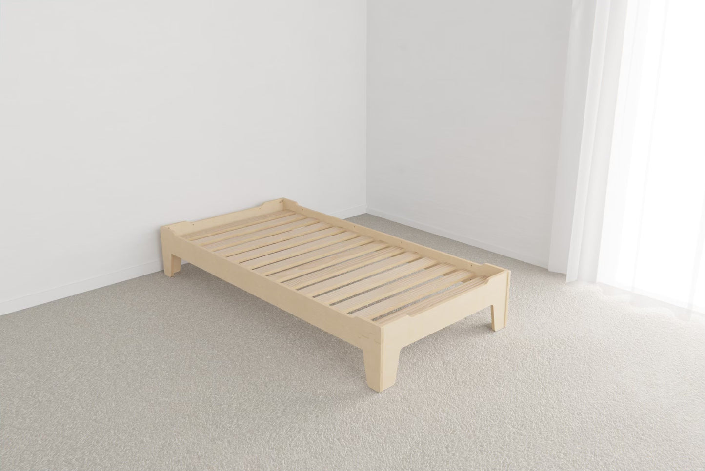 Flippable floor bed that grows from toddler to teen — low, safe and sturdy for independent sleep and long-term use