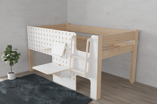 Low loft bed frame with desk for sale New Zealand