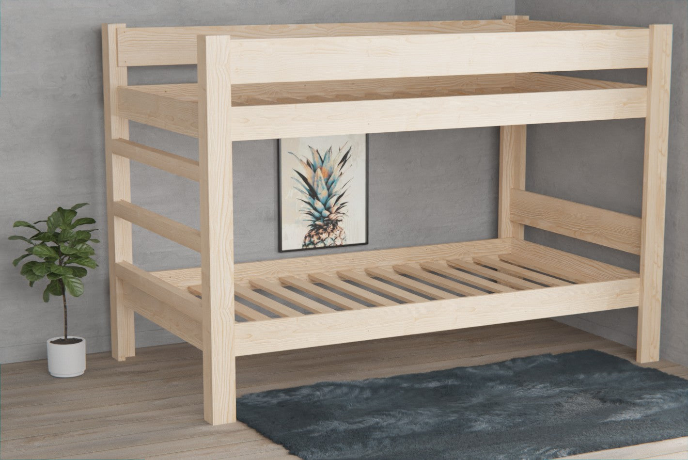 Transform your space with our 2-in-1 bunk bed. It can be separated into two individual beds and has an optional drawer for added storage.