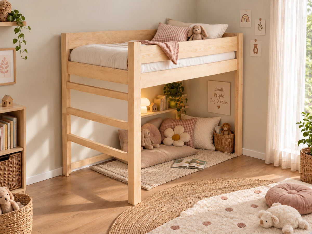 NZ PIne Solid Wood Standard Height Loft Bed