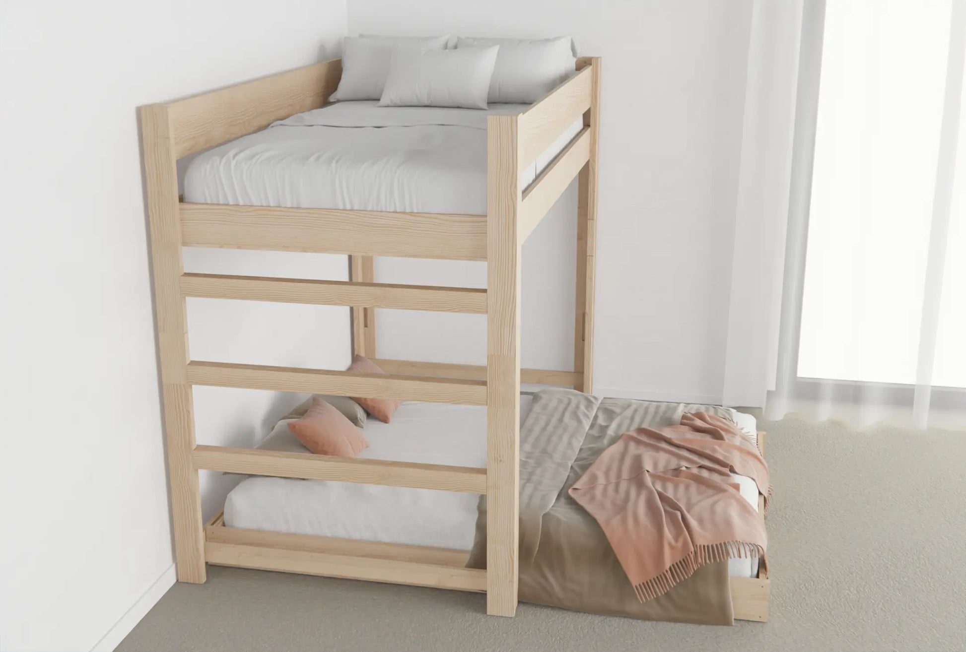 Dive into unmatched style & functionality with our L-Shape Bunk Bed Combo