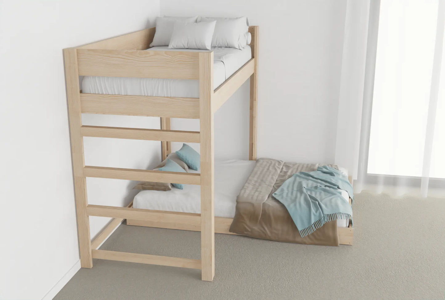 Dive into unmatched style & functionality with our L-Shape Bunk Bed Combo