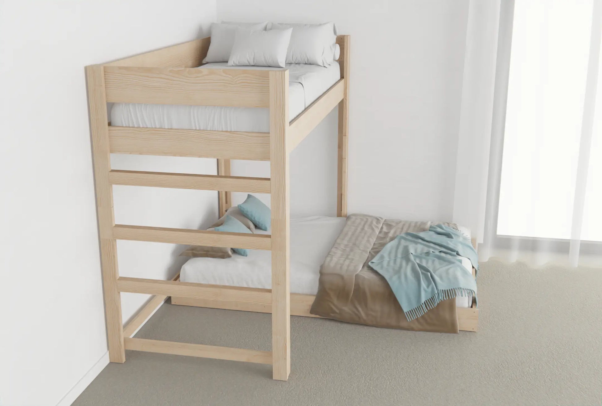 Dive into unmatched style & functionality with our L-Shape Bunk Bed Combo