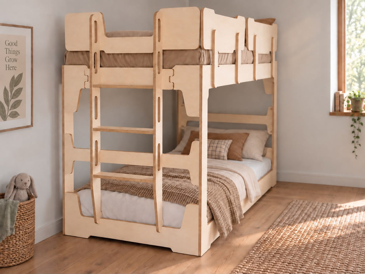 Birch Ply 'Transformer' Flippable Bunk & Loft Bed