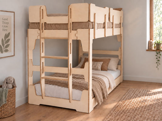 Birch Ply 'Transformer' Flippable Bunk & Loft Bed