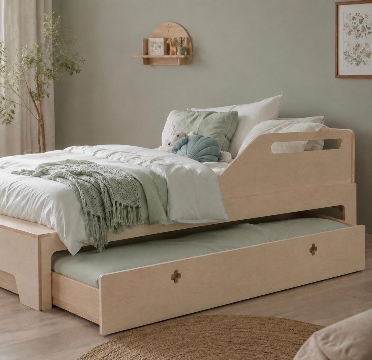 Birch Ply Trundle Bed