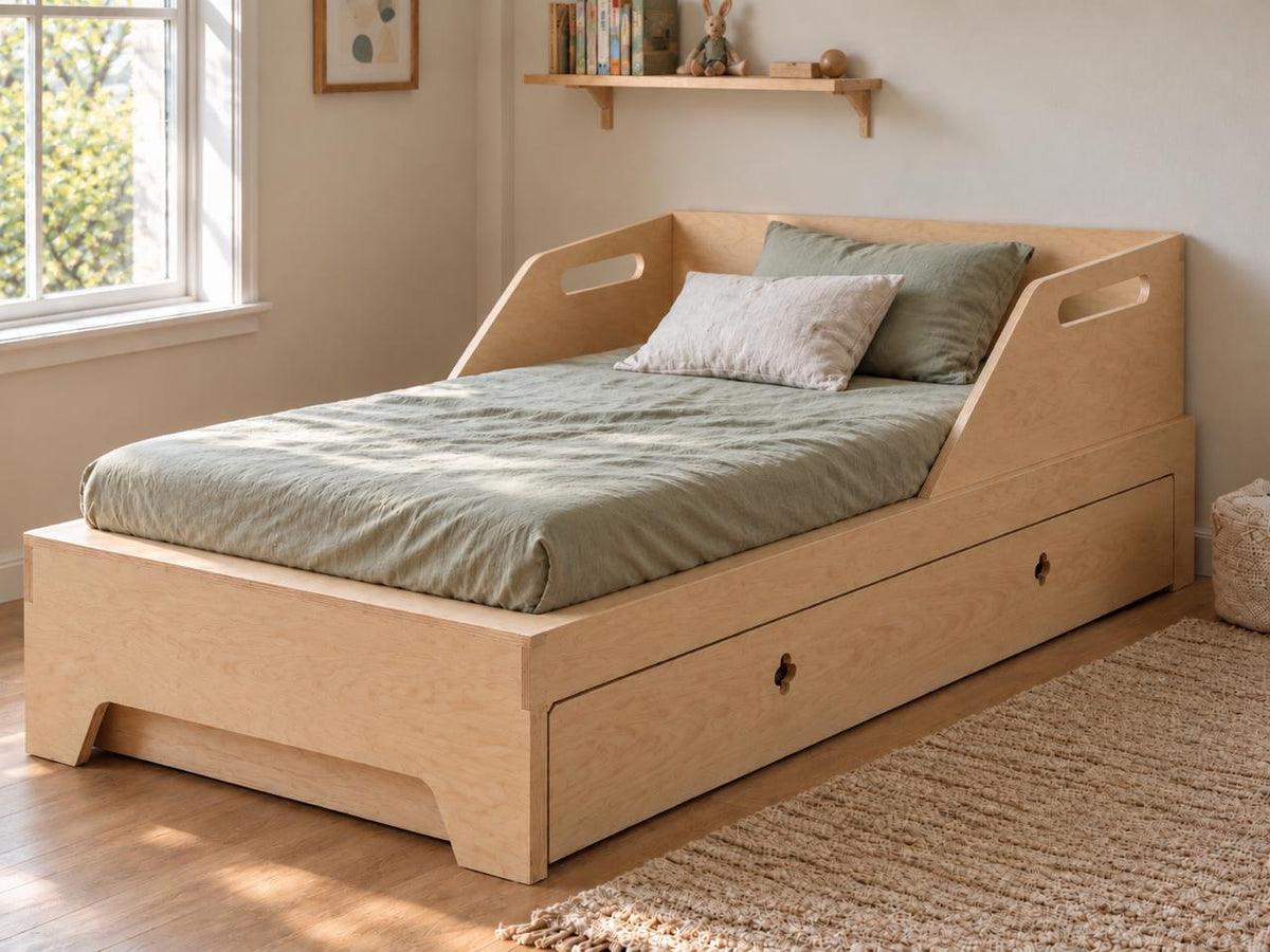 Birch Ply Trundle Bed