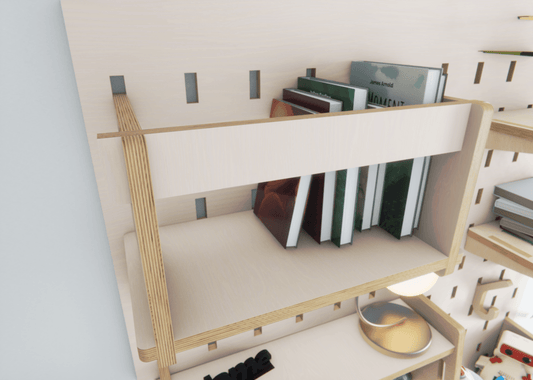 Discover the power of customization with our universal pegboard shelf. Perfect for every need.