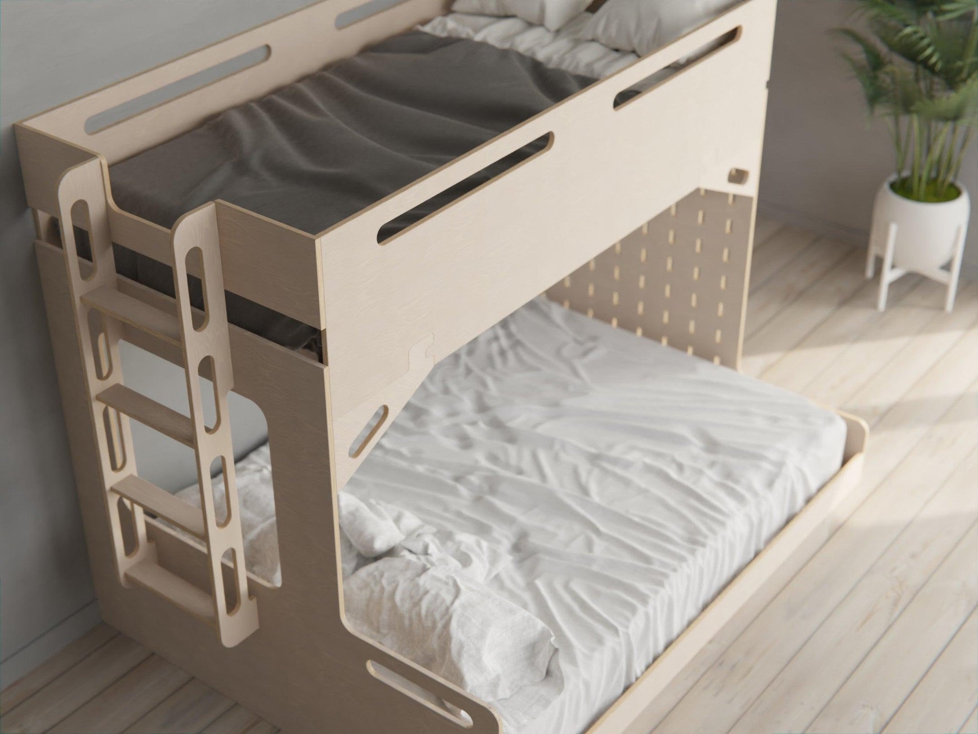 Transform your room with our plywood triple bunk beds. A stylish, space-saving solution for large families.
