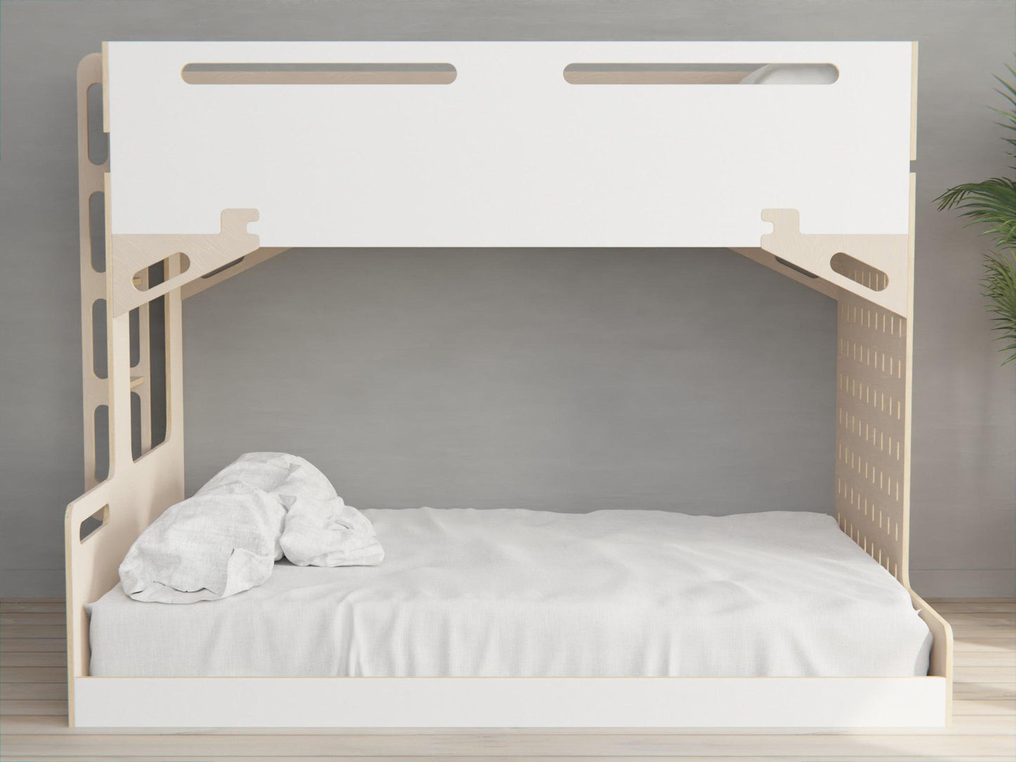 Our plywood triple bunk beds redefine efficient living. Perfect for accommodating family and friends in style.