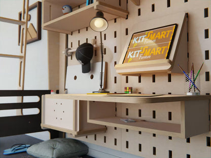 Upgrade your kid's room with our modern plywood loft bed with desk. A perfect blend of style and comfort