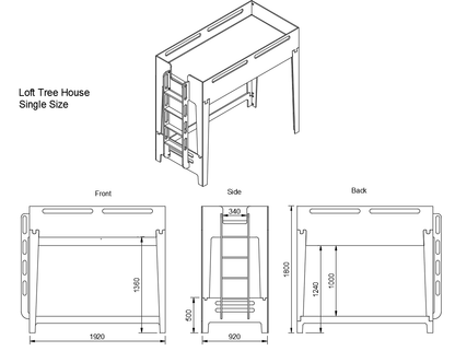 Reimagine your child's bedroom with our modern plywood loft bed. Combining style, fun, and rest.