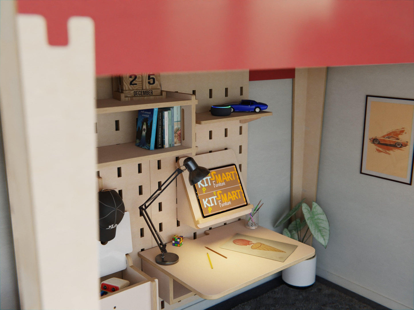 Bring modern design into playtime with our kids' plywood loft bed. A contemporary twist on sleep.