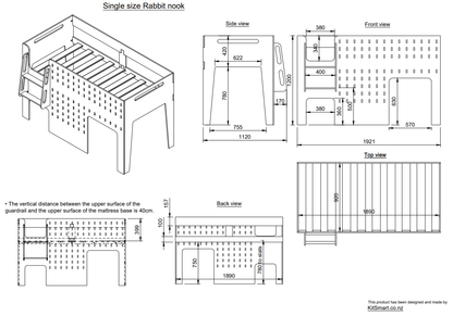 Plywood low loft bed with built-in study table and shelf for children's room