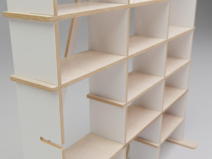 Revamp your decor with our modular bookcase. Ideal for efficient organization within our Modular Shelf Storage System in white